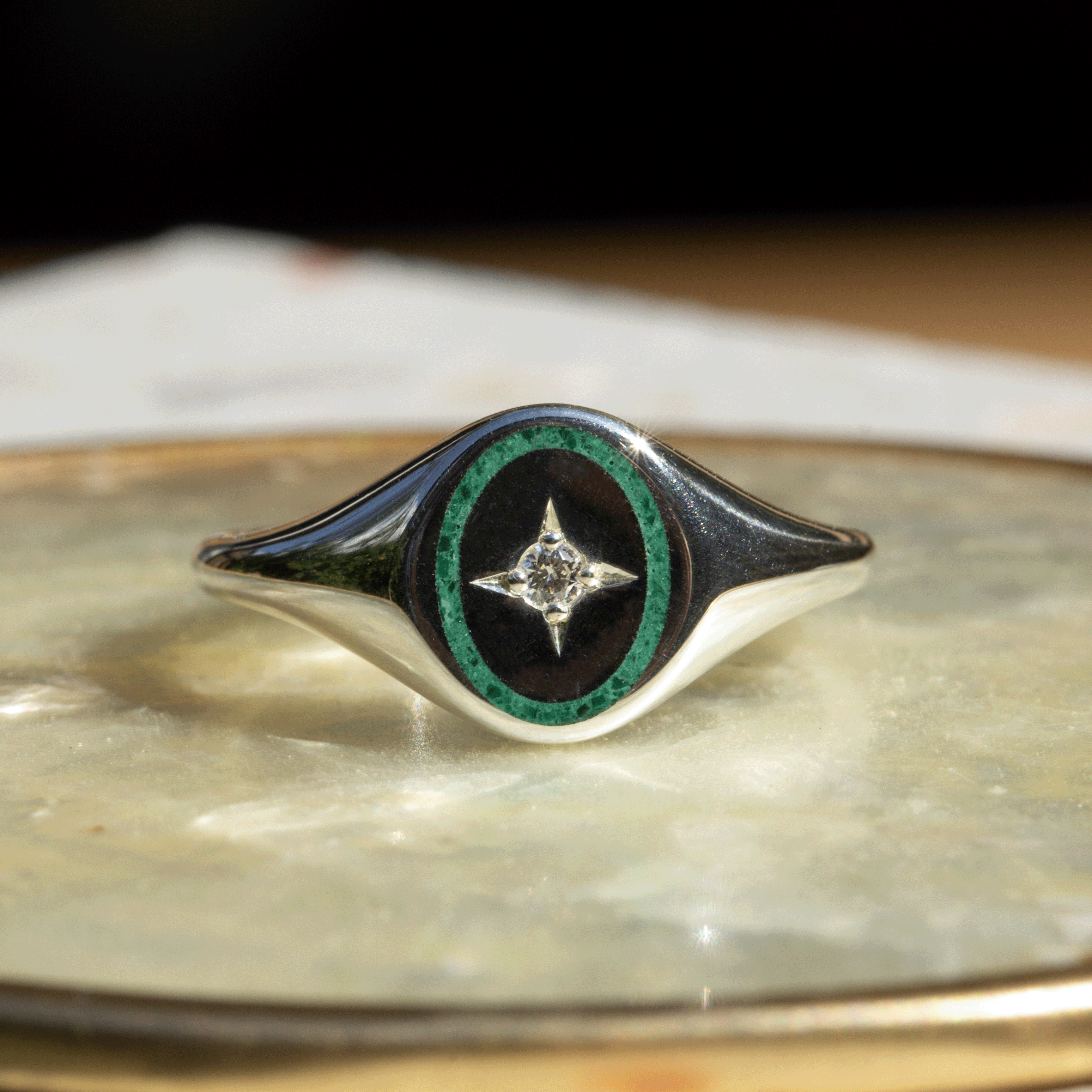 Memorial Ring Signet Star