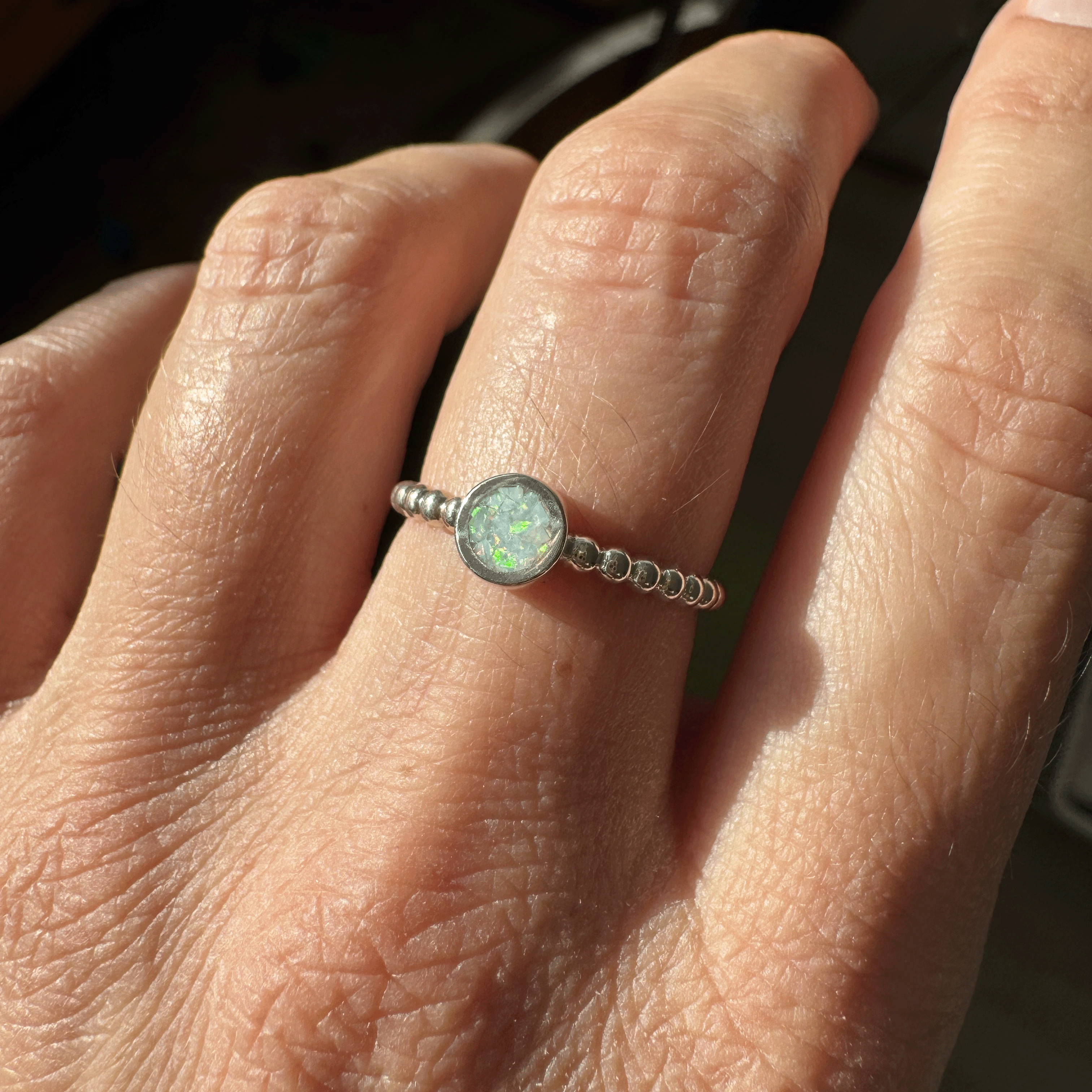 Memorial Ring Beaded