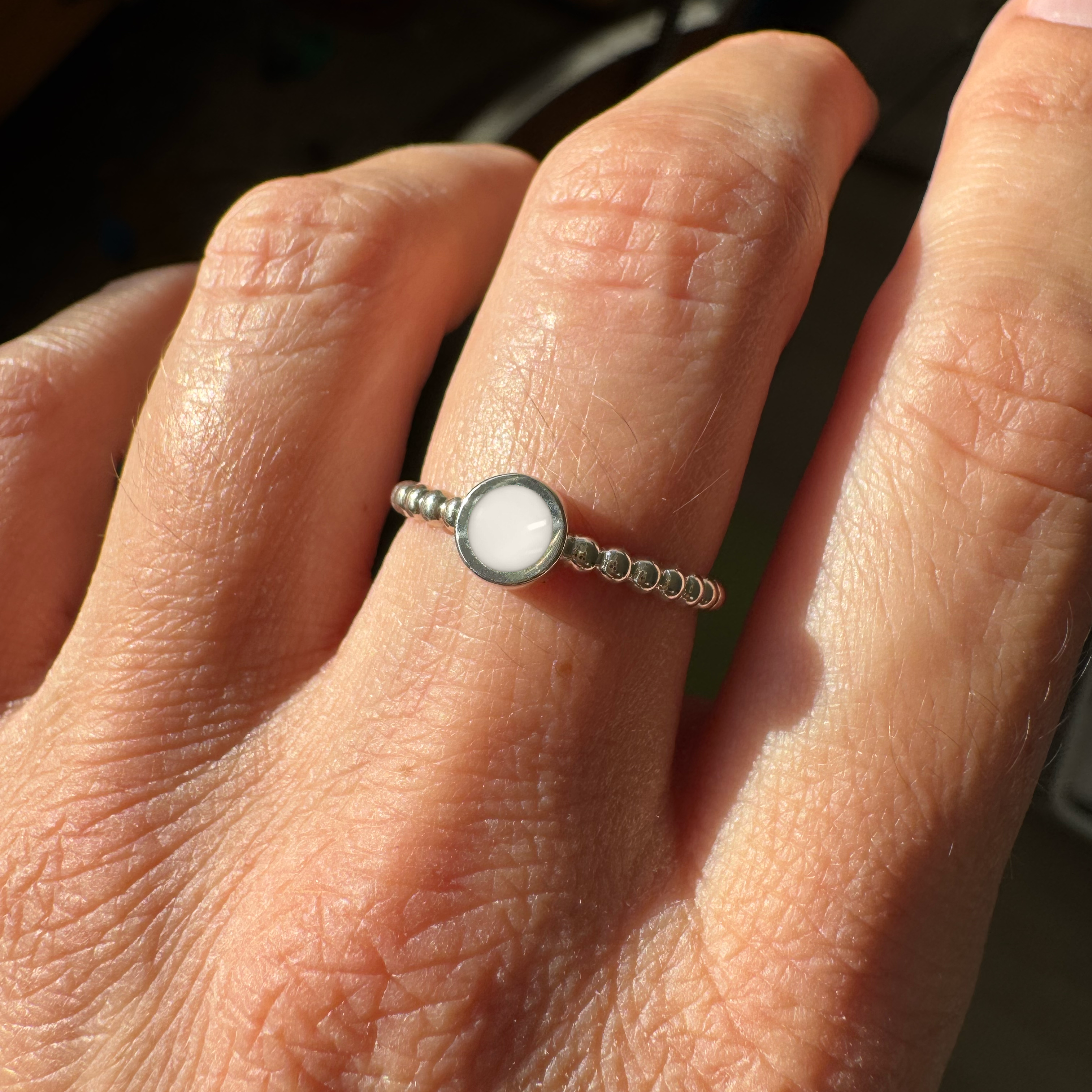 Breastmilk ring pearlband